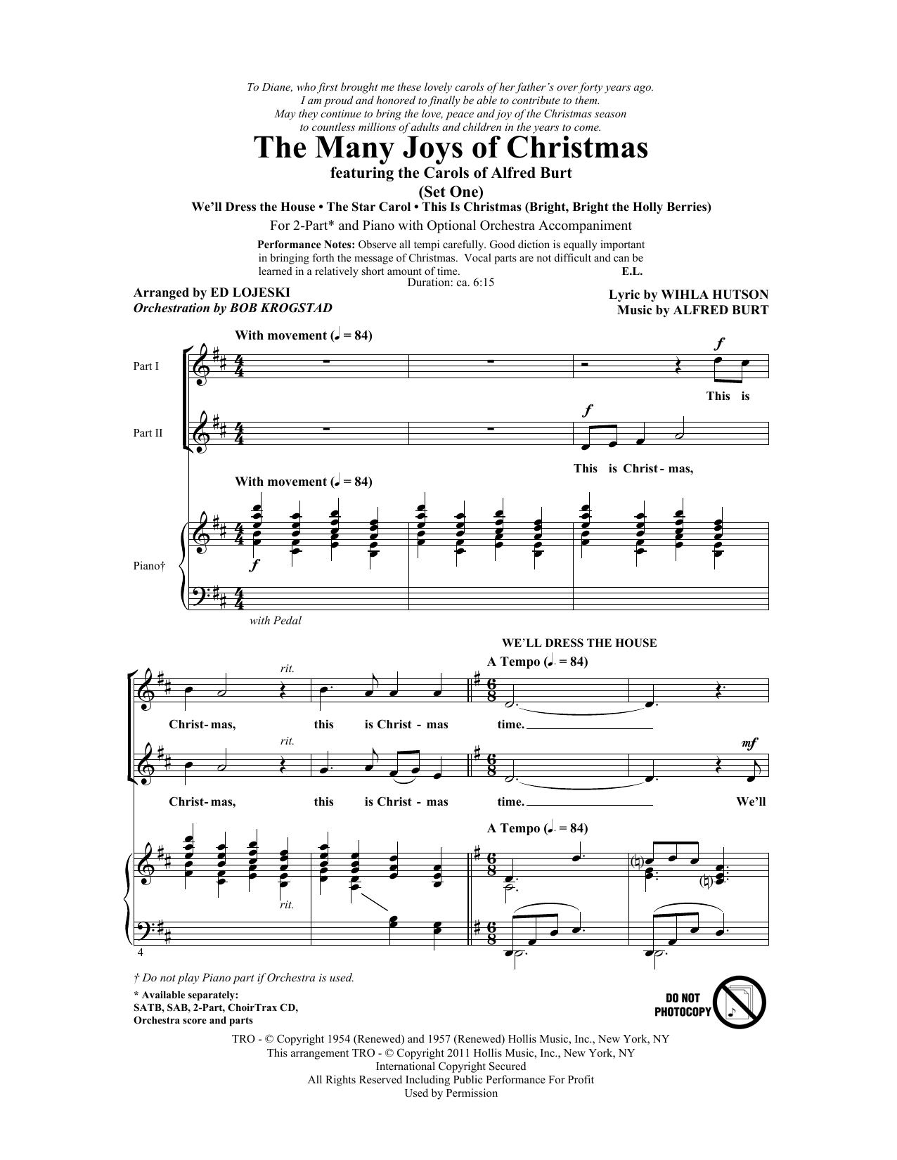 Download Ed Lojeski The Many Joys Of Christmas (featuring T Sheet Music