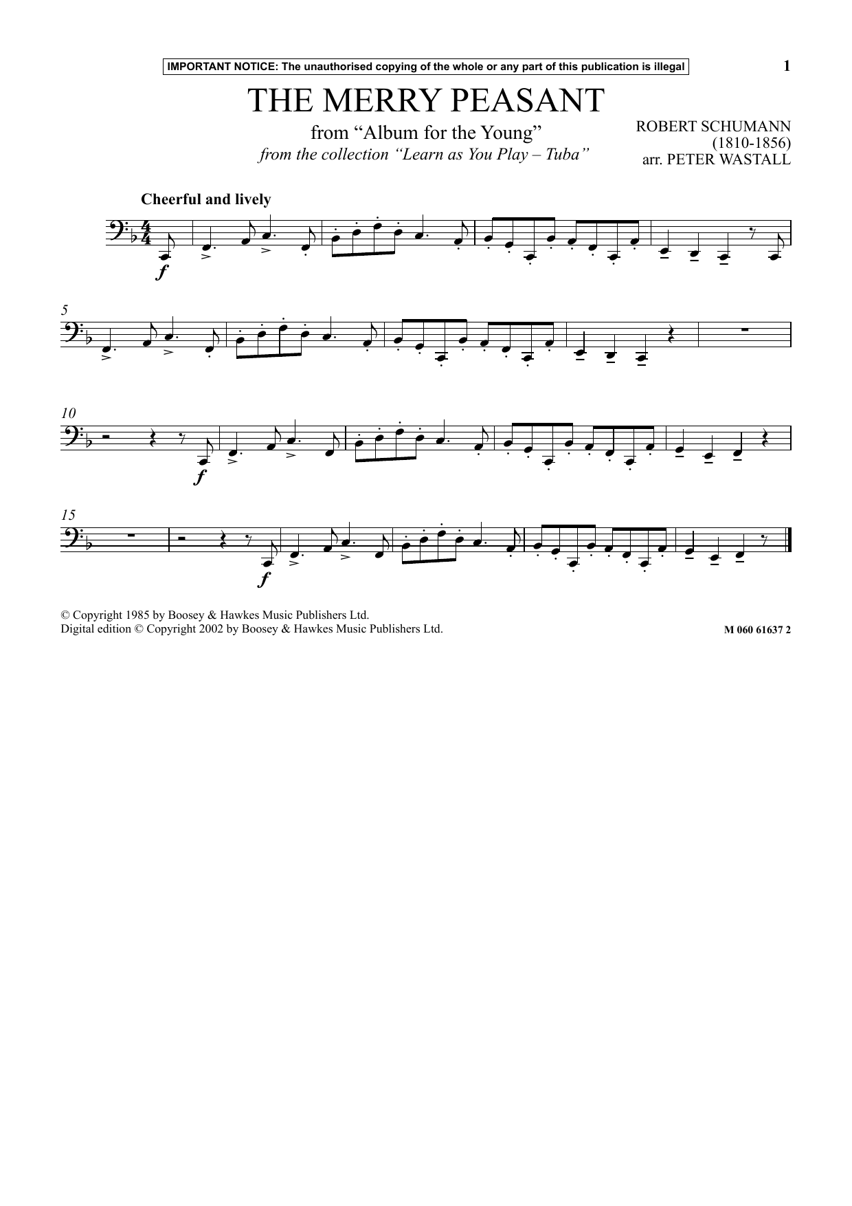 Download Peter Wastall The Merry Peasant (from Album For The Y Sheet Music