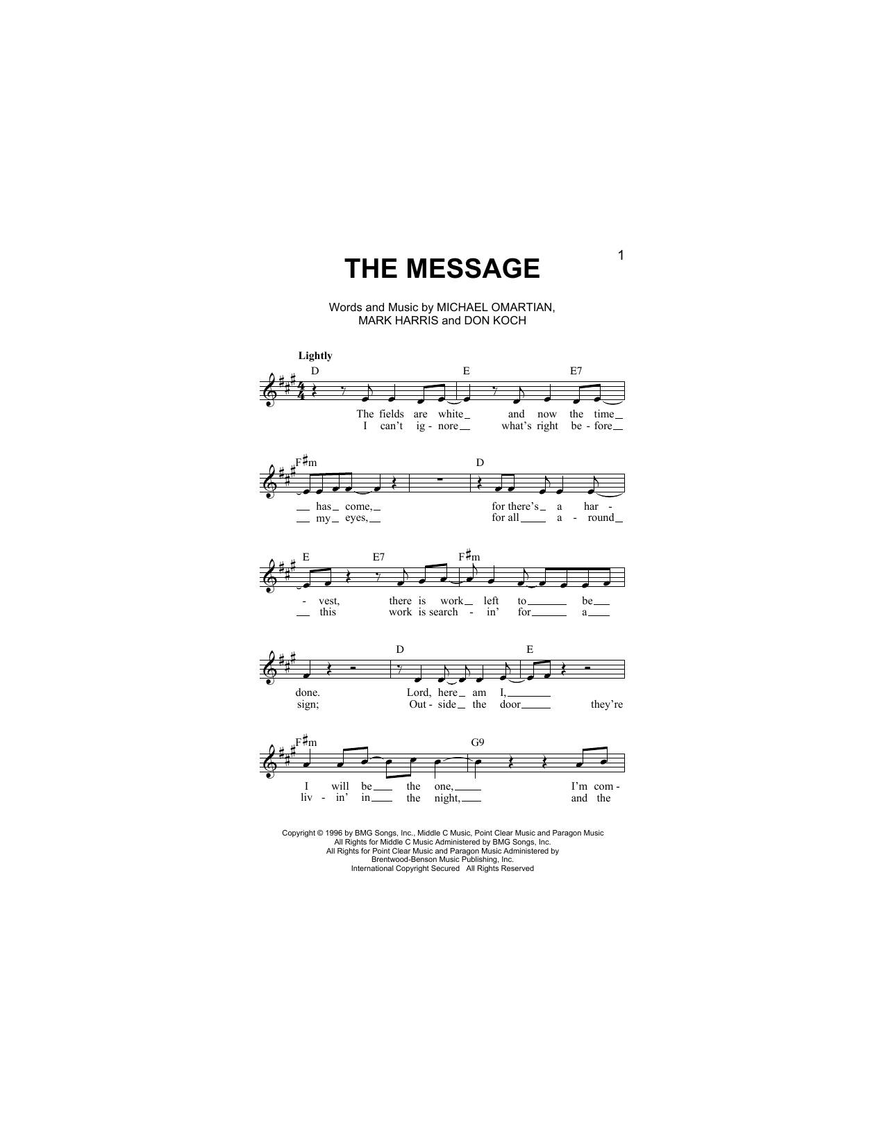 Download 4Him The Message Sheet Music