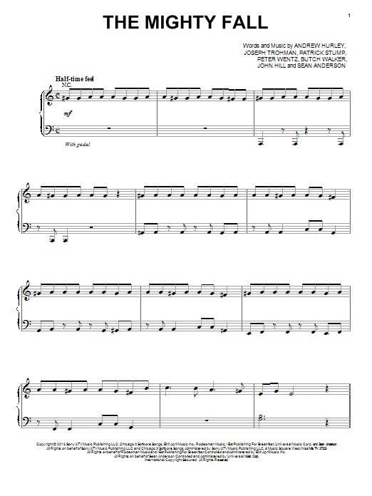 Download Fall Out Boy The Mighty Fall Sheet Music