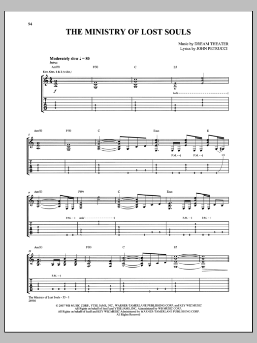 Download Dream Theater The Ministry Of Lost Souls Sheet Music
