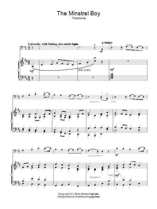 Download Traditional The Minstrel Boy Sheet Music