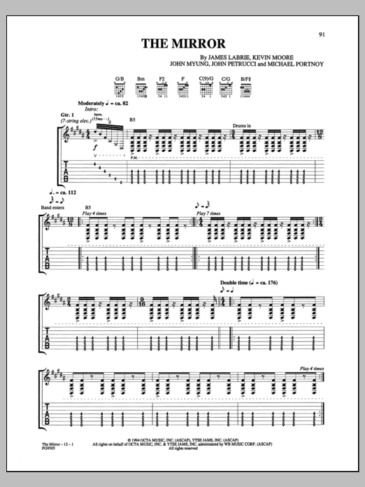 Download Dream Theater The Mirror Sheet Music