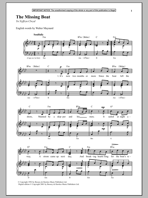 Download Anonymous The Missing Boat Sheet Music