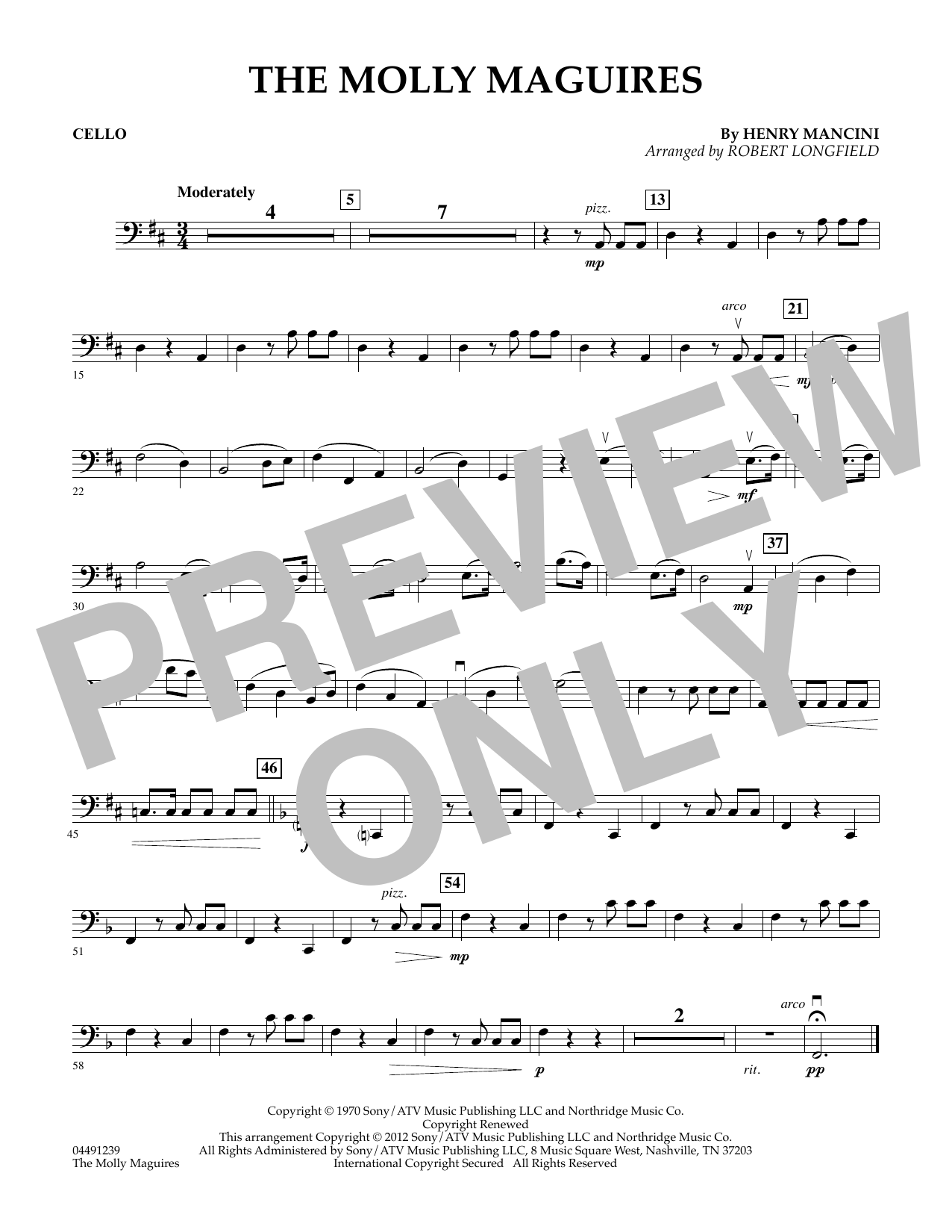 Download Robert Longfield The Molly Maguires - Cello Sheet Music