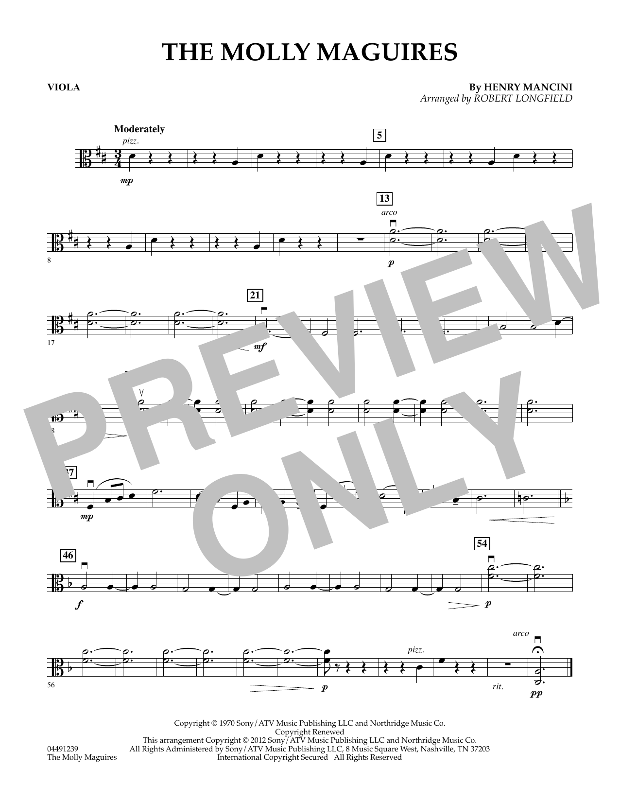 Download Robert Longfield The Molly Maguires - Viola Sheet Music