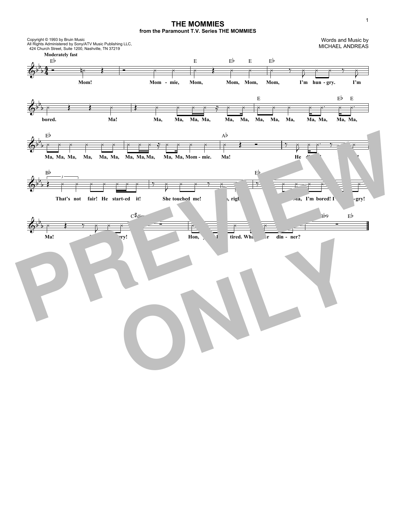 Download Michael Andreas The Mommies Sheet Music