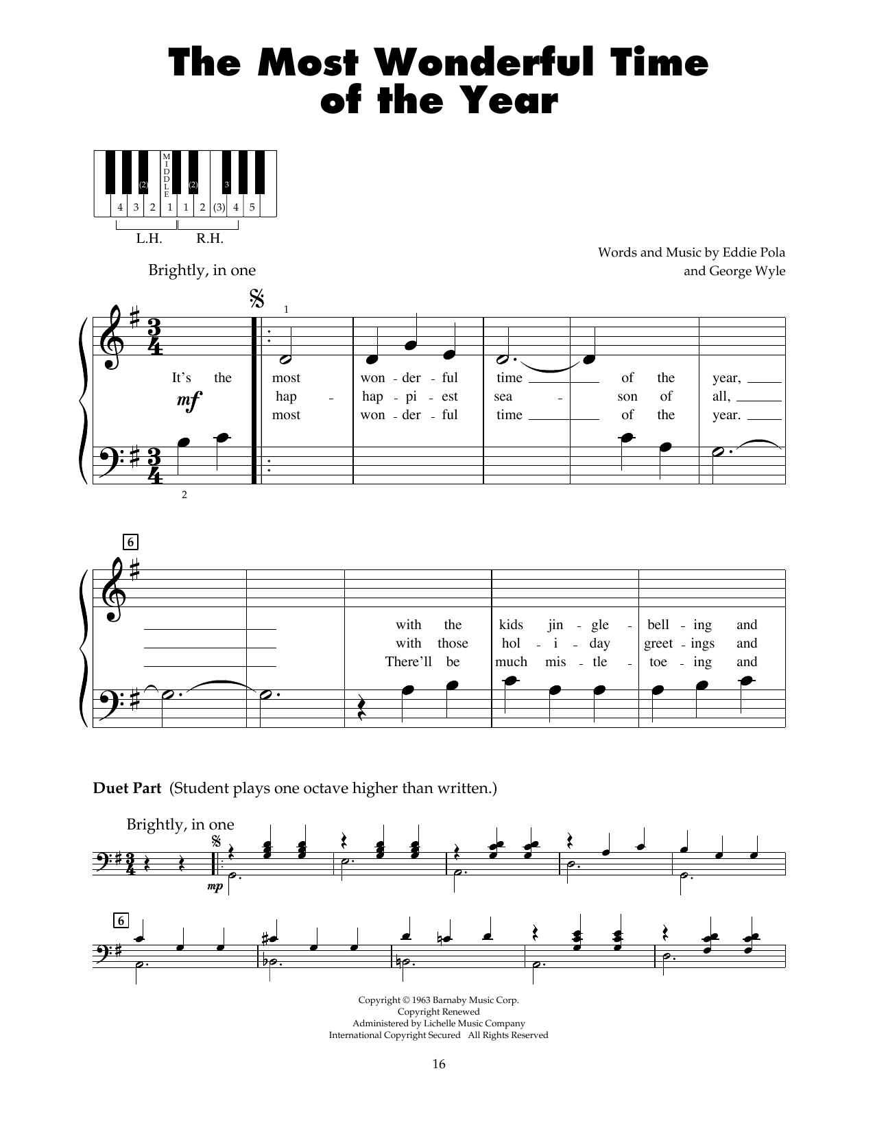 Andy Wiliams The Most Wonderful Time Of The Year sheet music notes printable PDF score