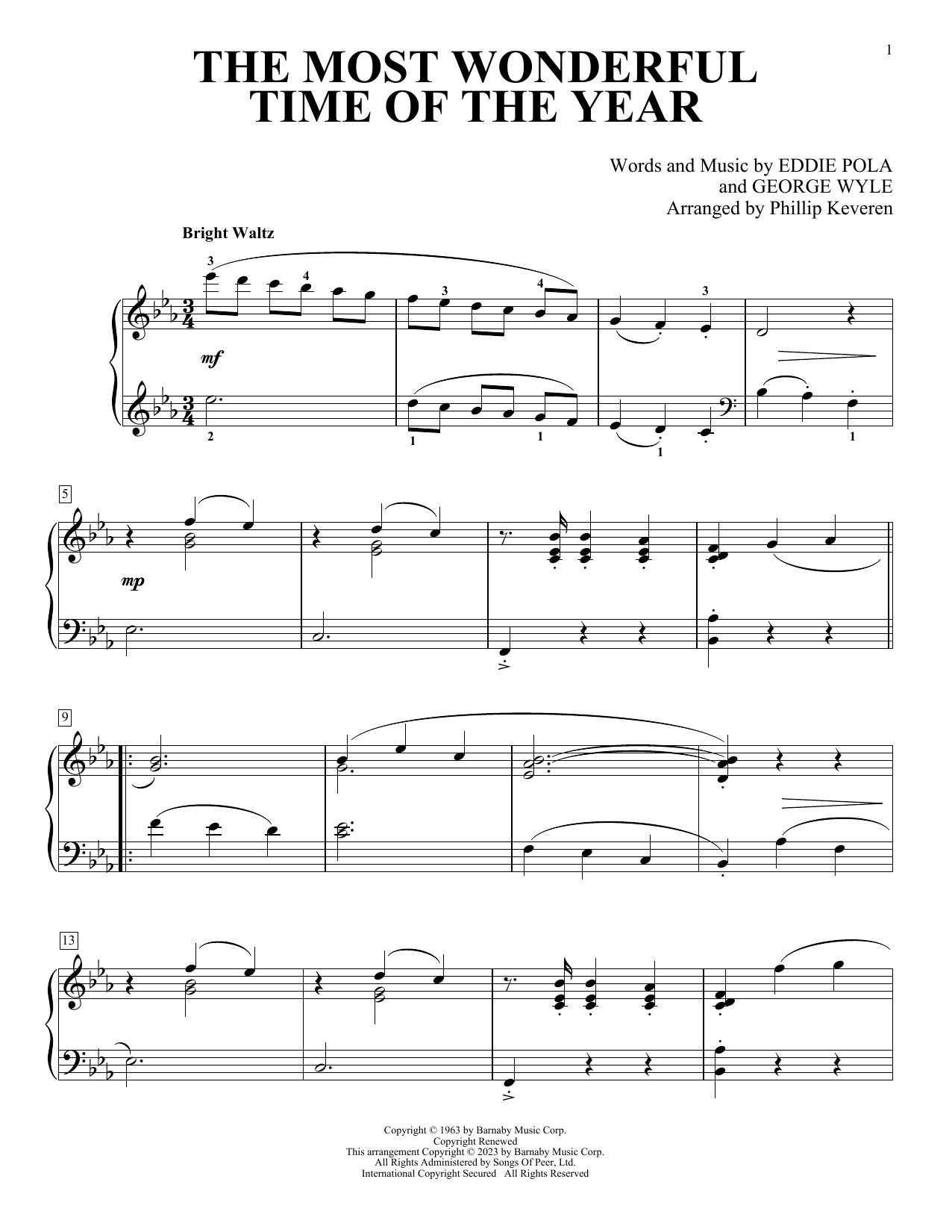Download Eddie Pola & George Wyle The Most Wonderful Time Of The Year Sheet Music