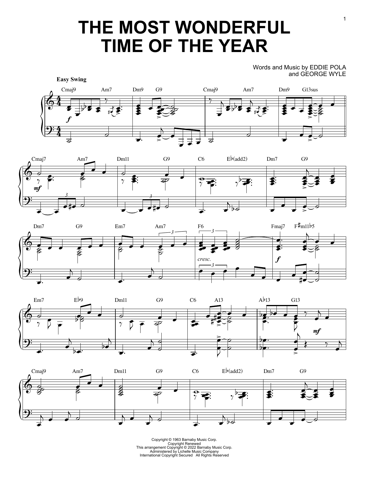 Download Andy Williams The Most Wonderful Time Of The Year (ar Sheet Music