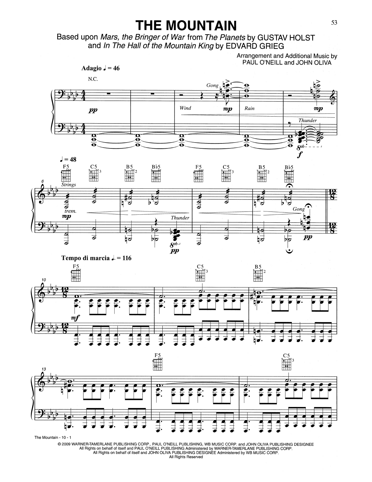 Download Trans-Siberian Orchestra The Mountain Sheet Music