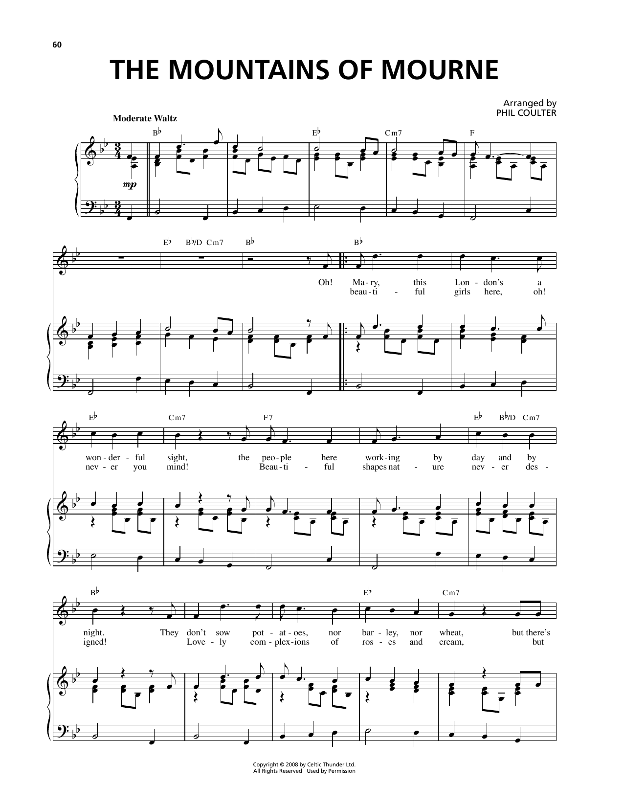 Download Celtic Thunder The Mountains Of Mourne Sheet Music