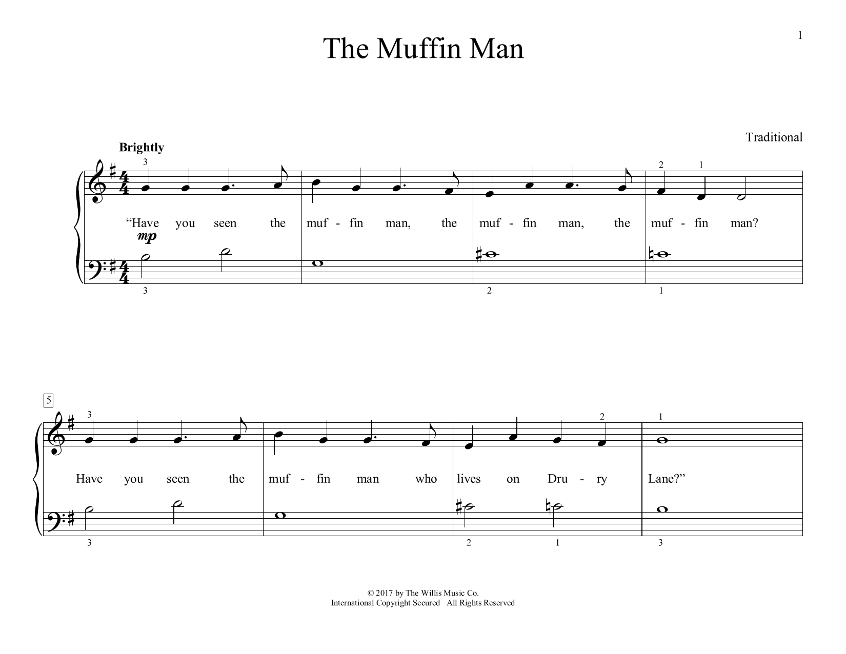 Download Traditional The Muffin Man (arr. Christopher Hussey Sheet Music