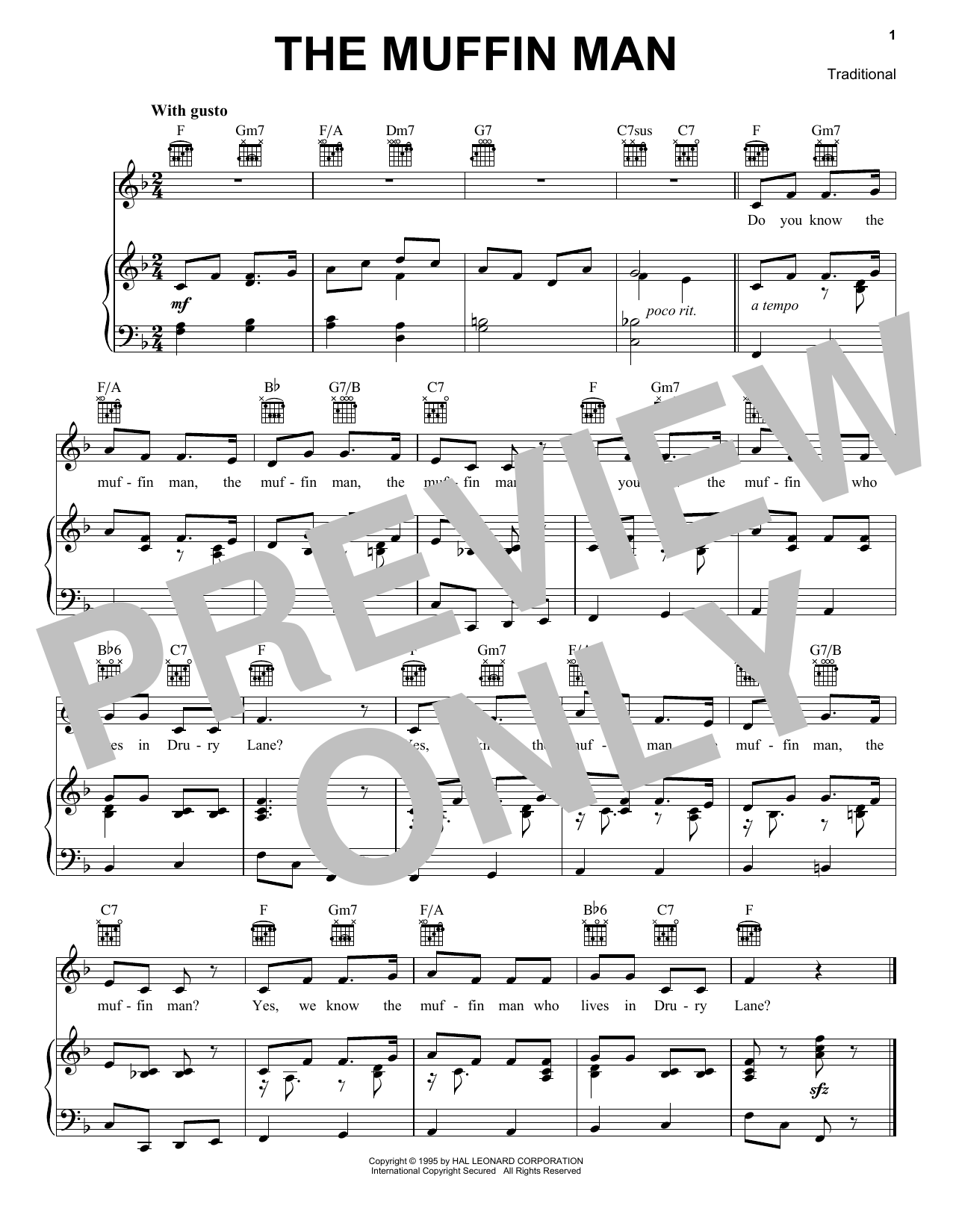 Download Traditional The Muffin Man Sheet Music