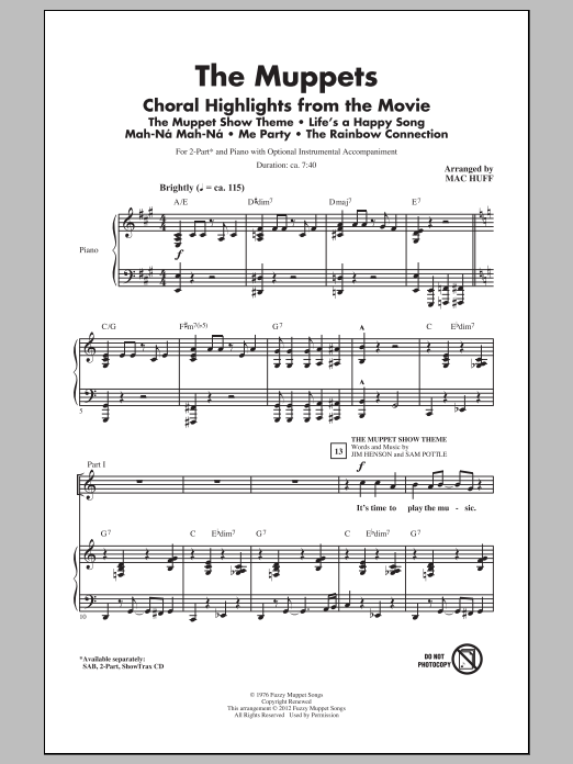 Download The Muppets The Muppets (Choral Highlights) (arr. M Sheet Music