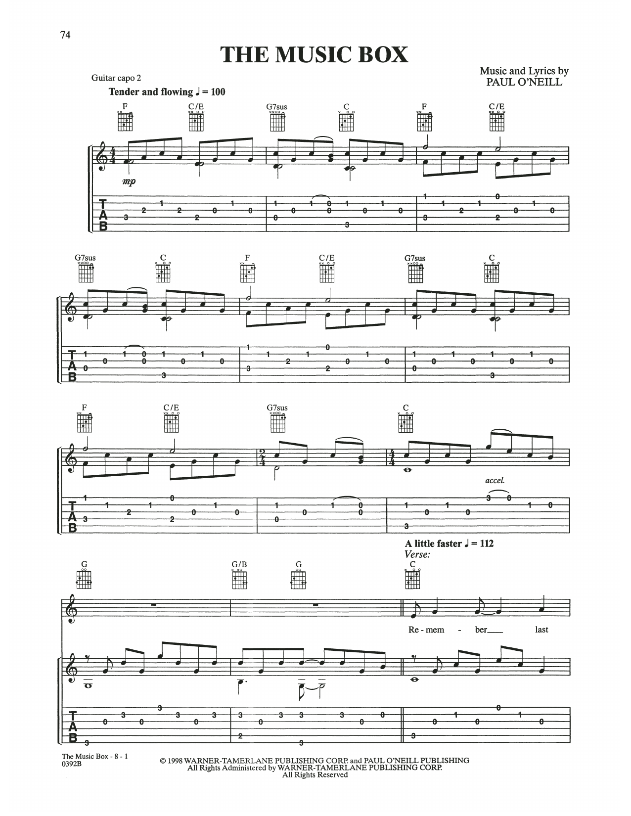 Download Trans-Siberian Orchestra The Music Box Sheet Music