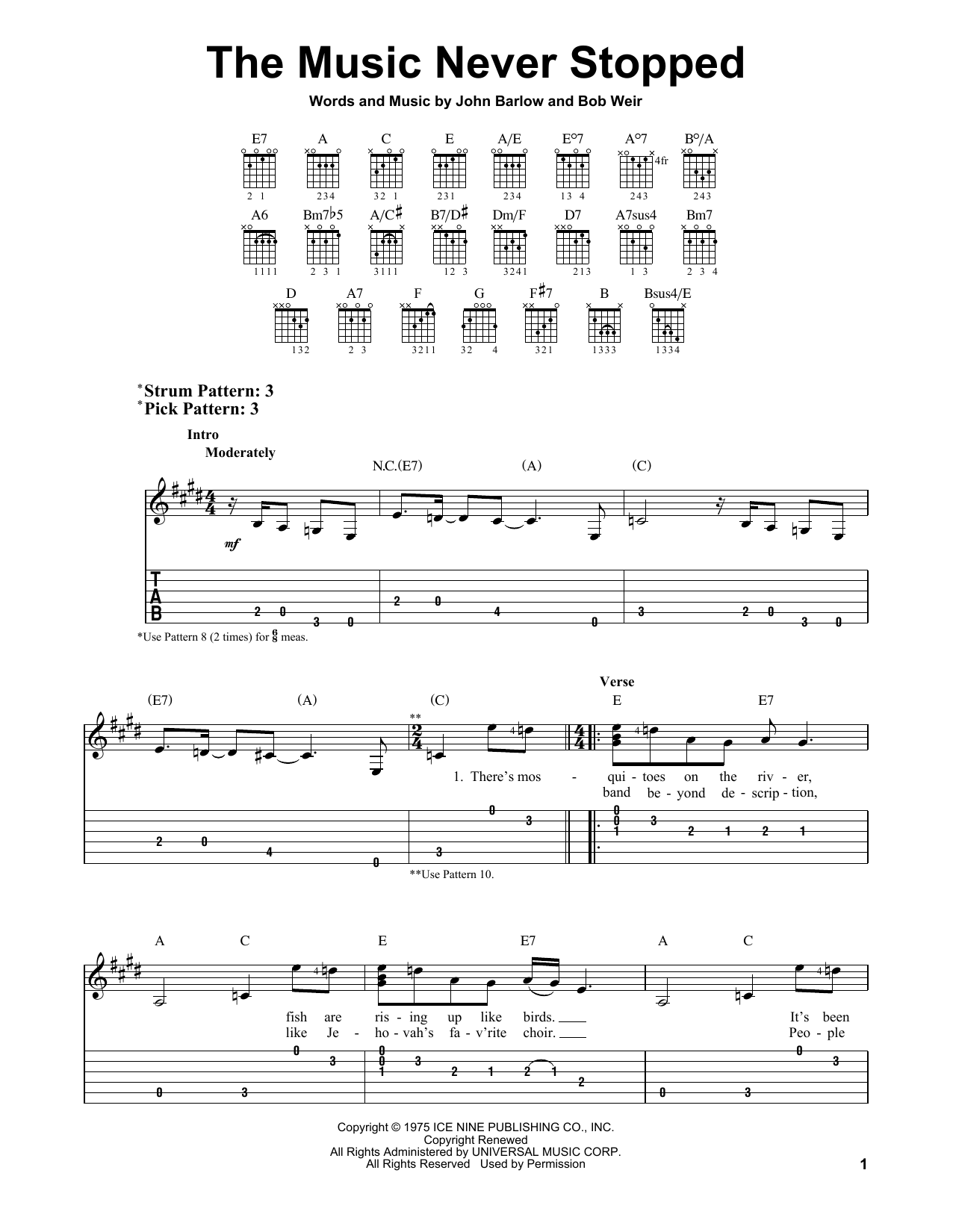 Download Grateful Dead The Music Never Stopped Sheet Music