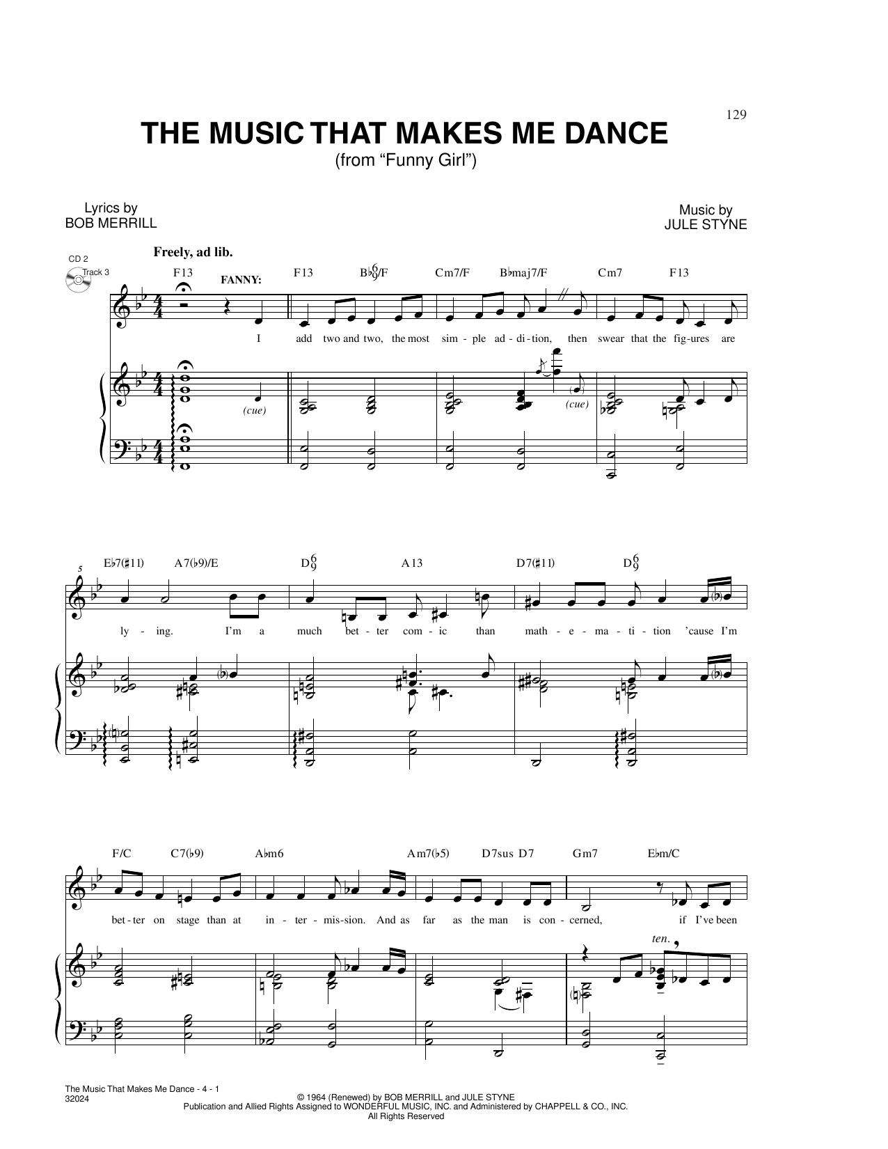 Download Bob Merrill & Jule Styne The Music That Makes Me Dance (from Fun Sheet Music