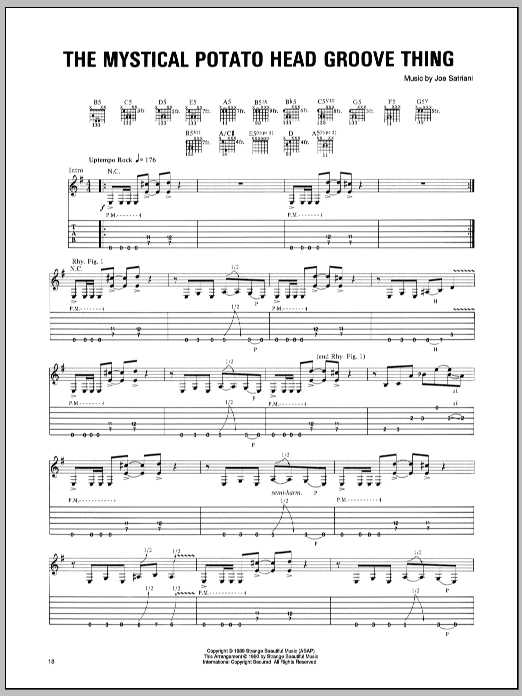Download Joe Satriani The Mystical Potato Head Groove Thing Sheet Music