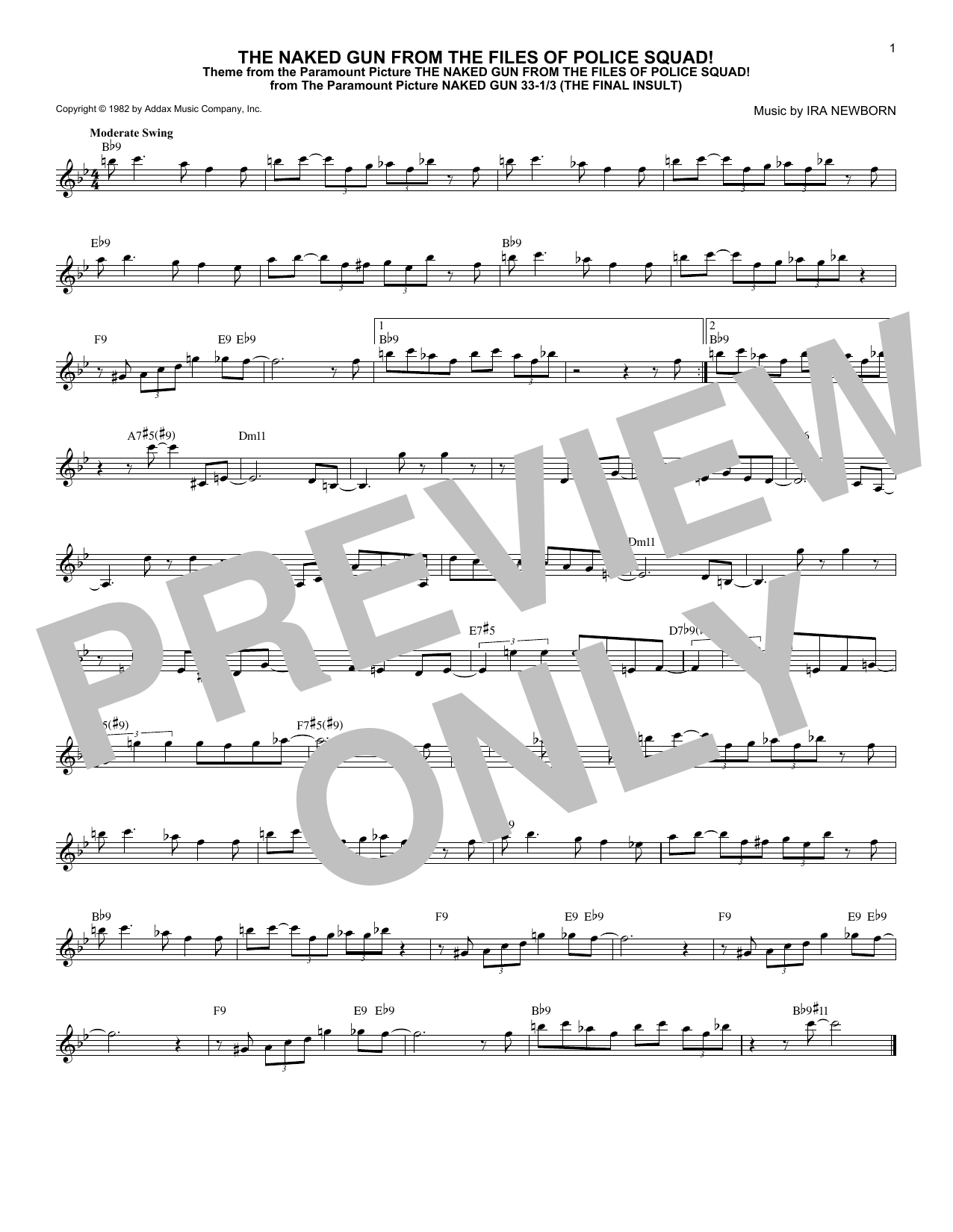 Download Ira Newborn The Naked Gun From The Files Of Police Sheet Music