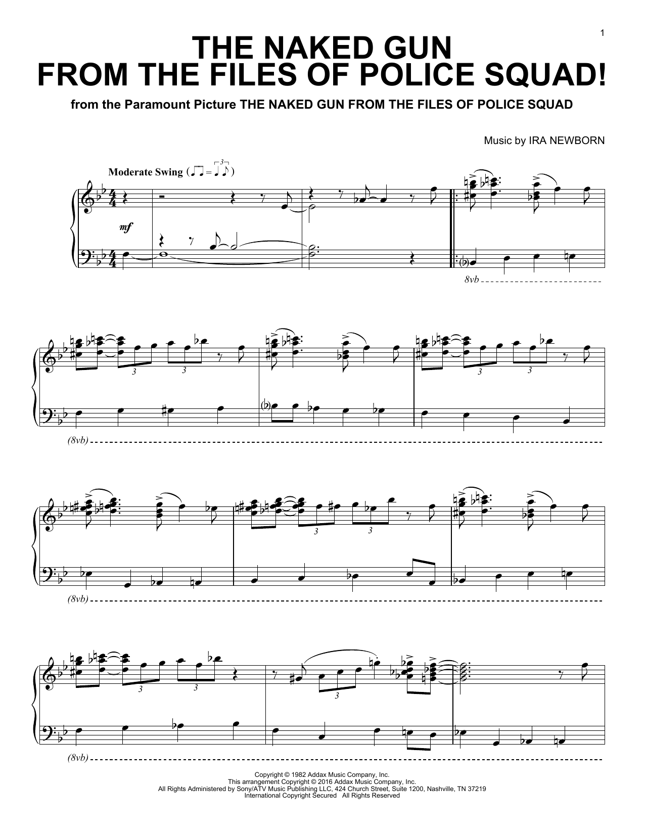 Download Ira Newborn The Naked Gun From The Files Of Police Sheet Music