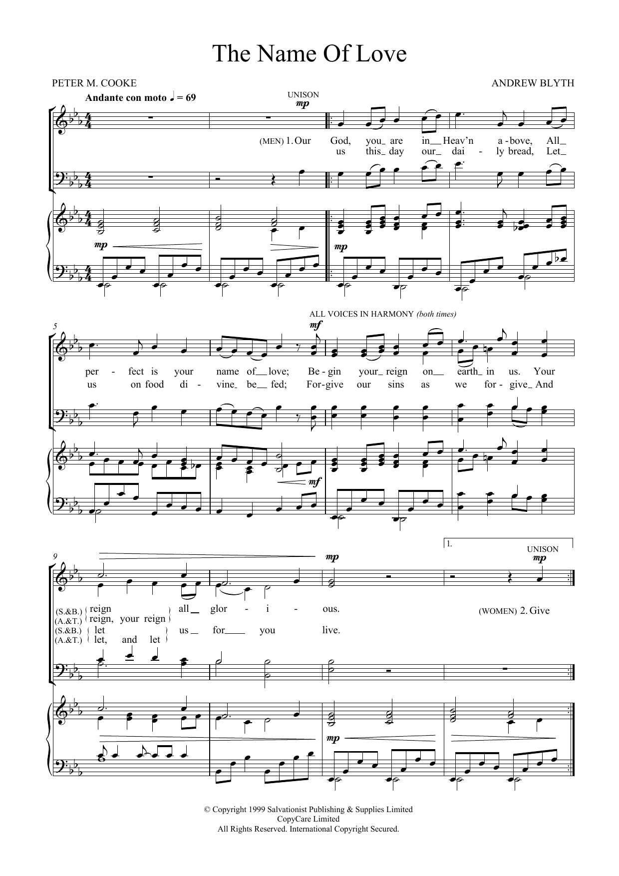 Download The Salvation Army The Name Of Love Sheet Music