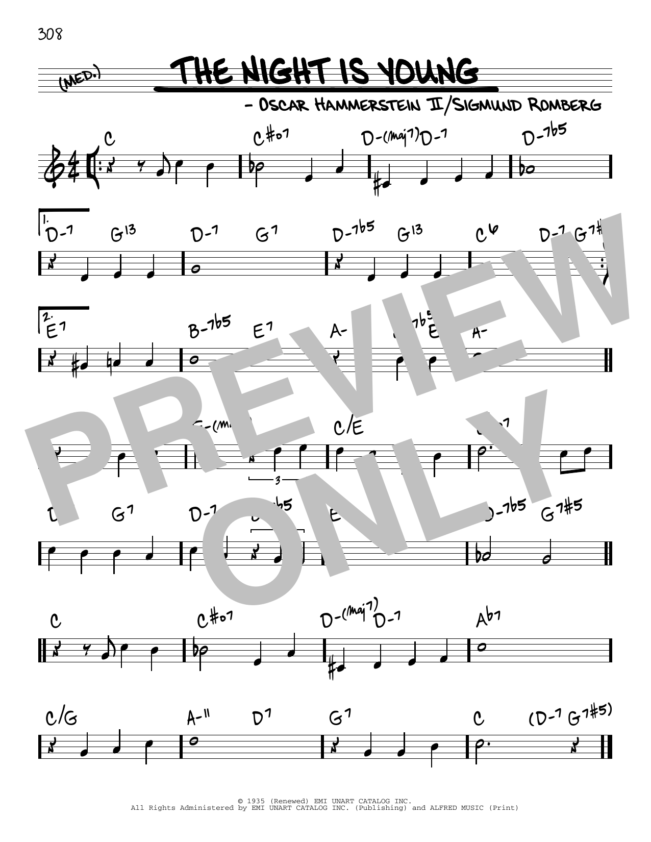 Download Oscar Hammerstein II The Night Is Young Sheet Music