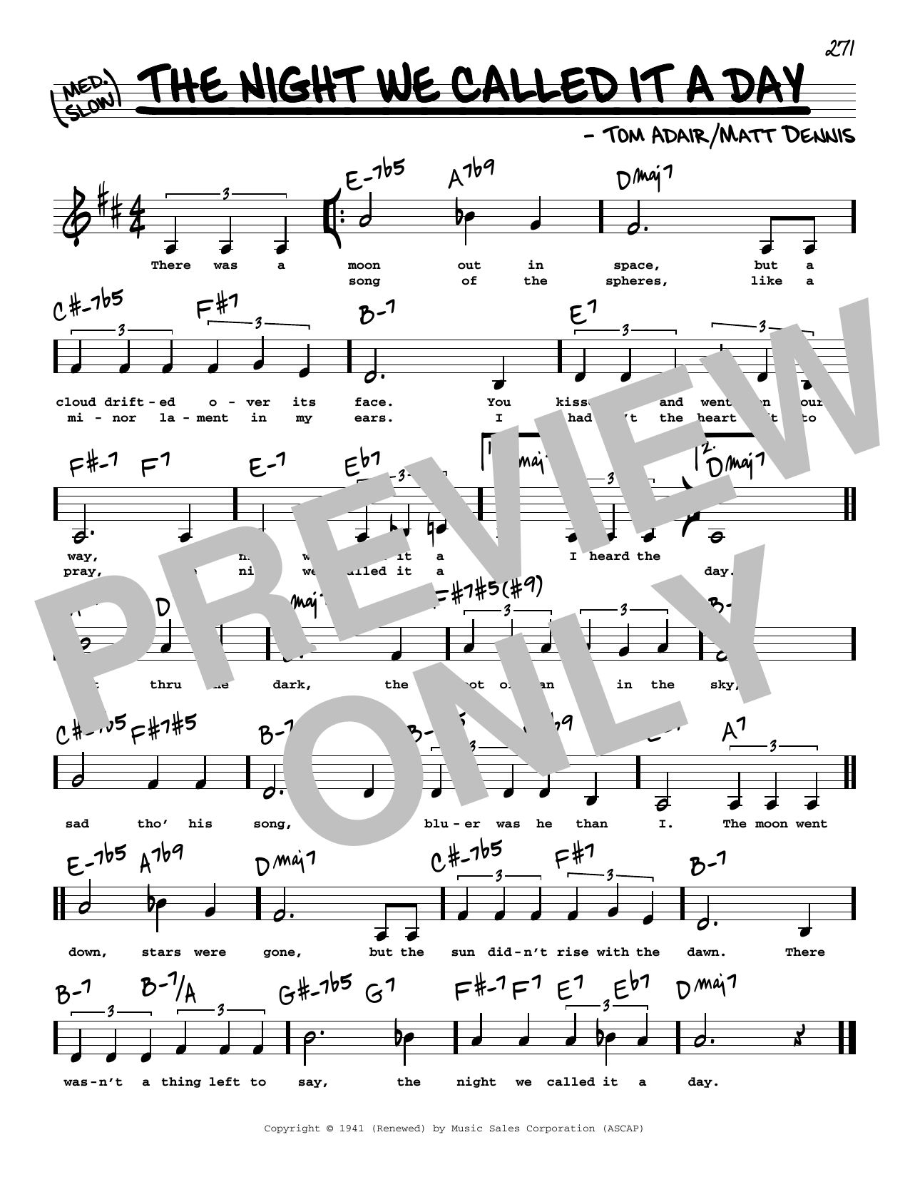 Frank Sinatra The Night We Called It A Day (Low Voice) sheet music notes printable PDF score