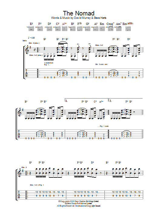 Download Iron Maiden The Nomad Sheet Music