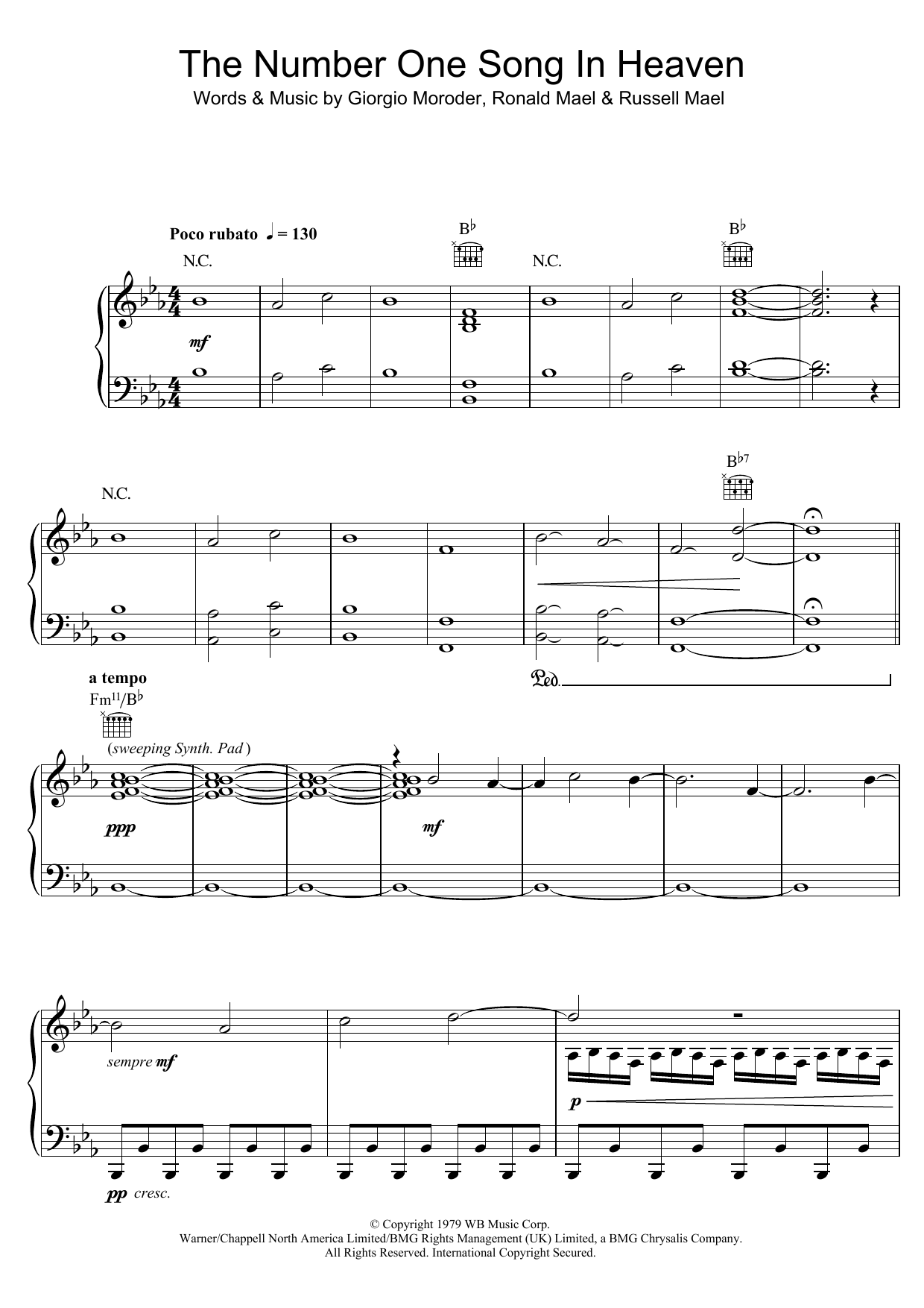 Download Sparks The Number One Song In Heaven Sheet Music