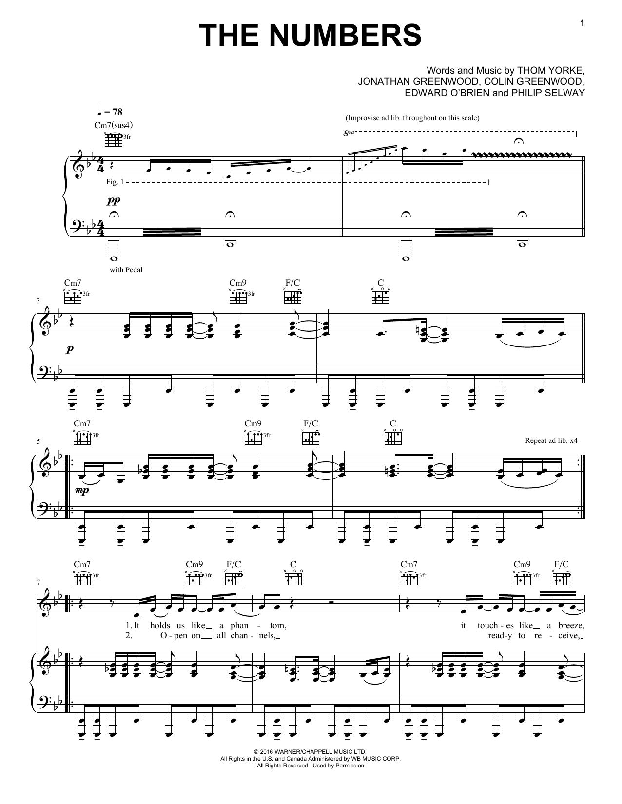 Download Radiohead The Numbers Sheet Music