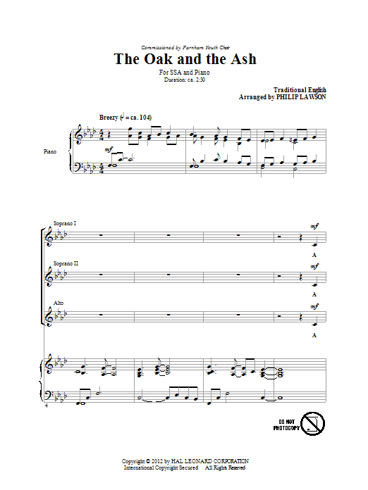 Download Traditional The Oak And The Ash (arr. Philip Lawson Sheet Music