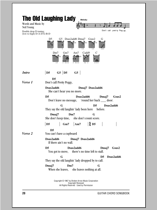 Download Neil Young The Old Laughing Lady Sheet Music