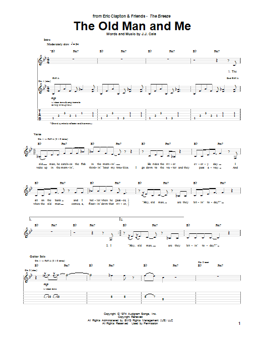 Download Eric Clapton The Old Man And Me Sheet Music