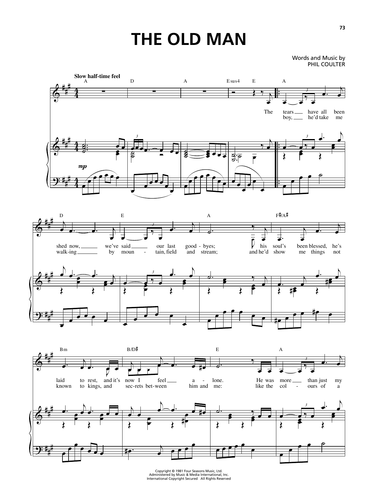 Download Celtic Thunder The Old Man Sheet Music