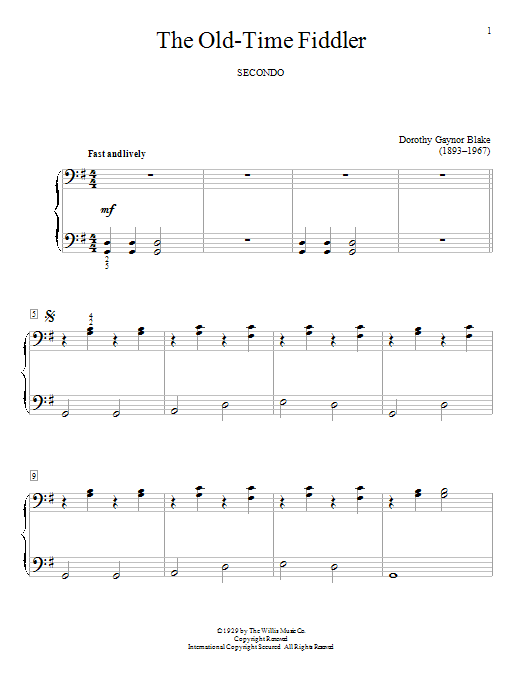 Download Dorothy Gaynor Blake The Old-Time Fiddler Sheet Music