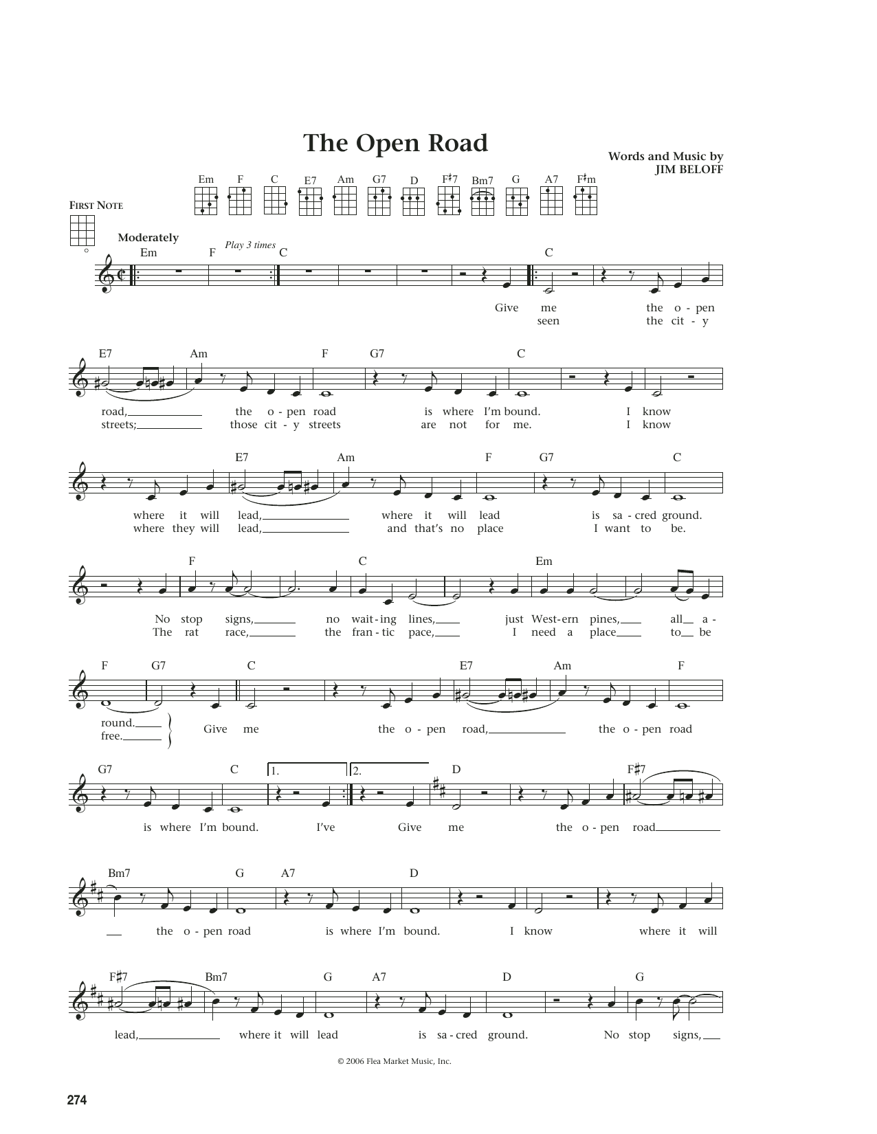 Download Jim Beloff The Open Road (from The Daily Ukulele) Sheet Music