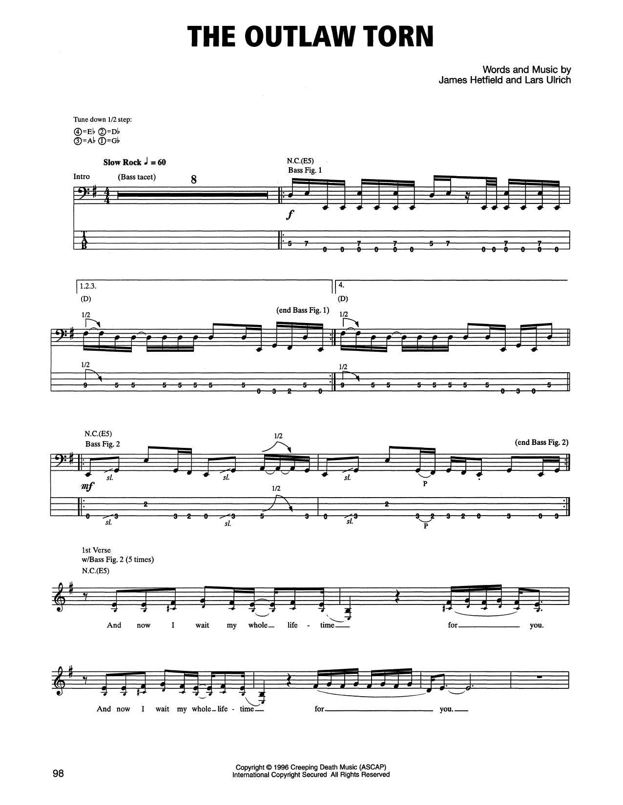 Download Metallica The Outlaw Torn Sheet Music