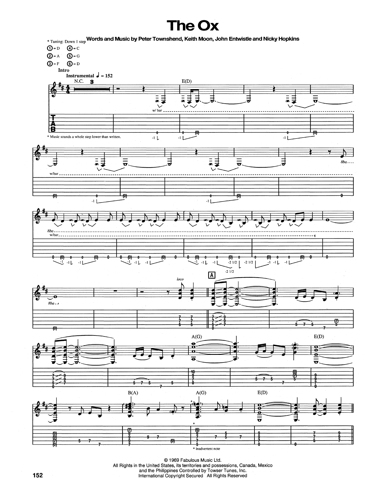 Download The Who The Ox Sheet Music