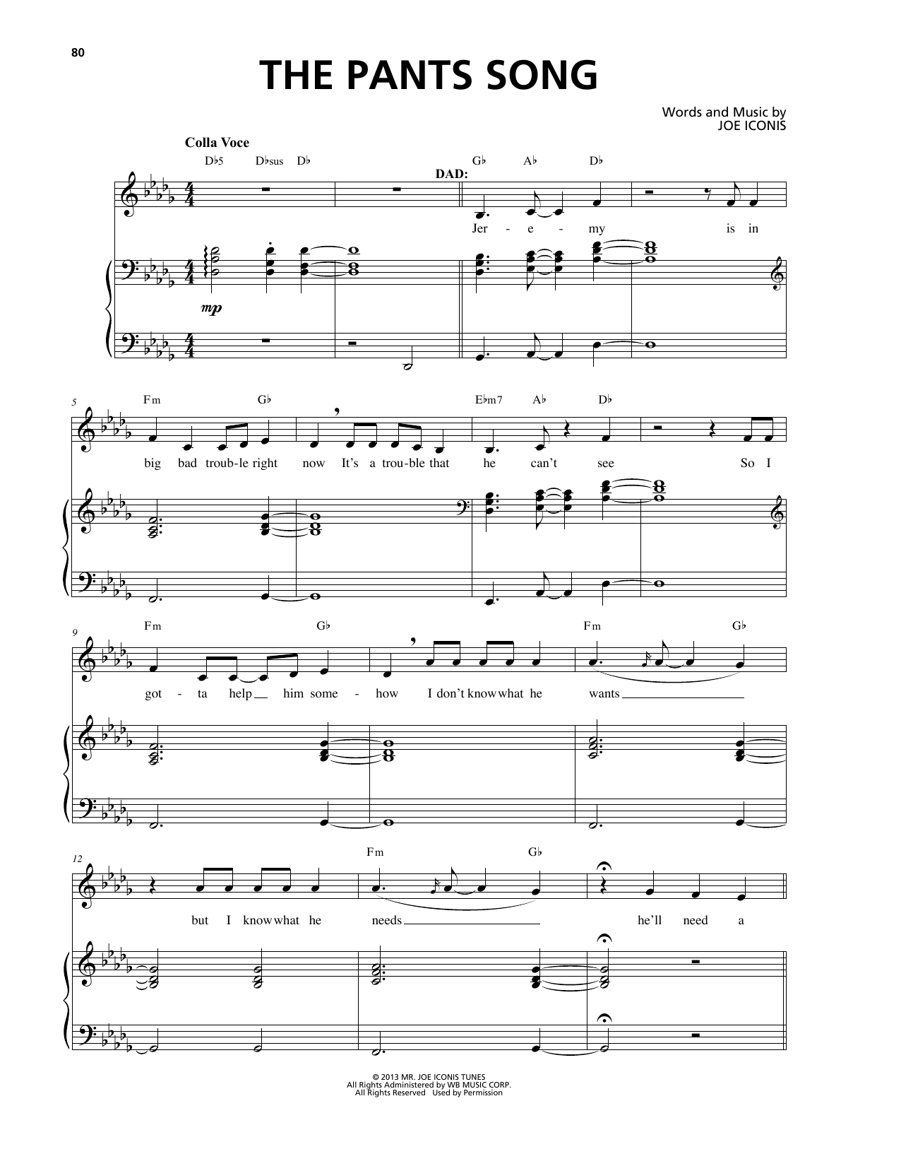 Download Joe Iconis The Pants Song (from Be More Chill) Sheet Music