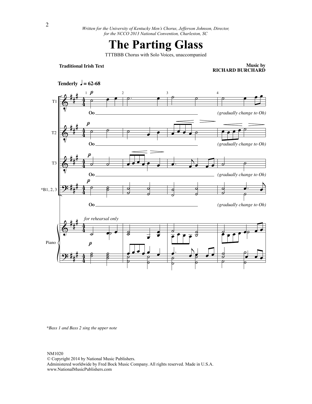 Download Richard Burchard The Parting Glass Sheet Music