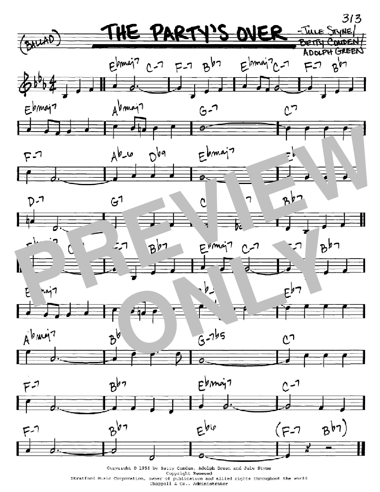Download Betty Comden The Party's Over Sheet Music