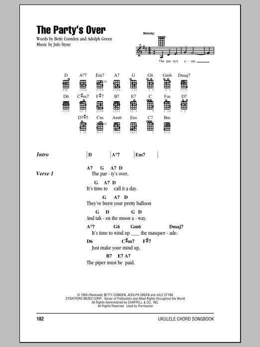 Download Jule Styne The Party's Over Sheet Music
