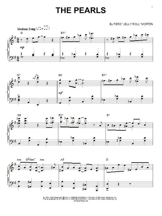 Download Jelly Roll Morton The Pearls (arr. Brent Edstrom) Sheet Music