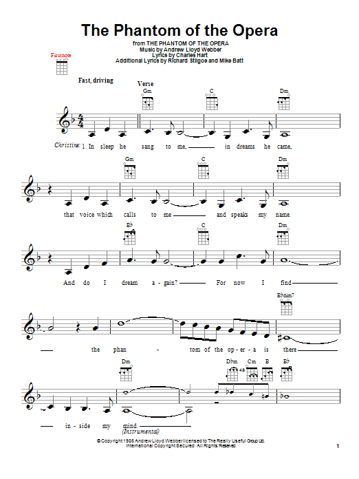 Download Andrew Lloyd Webber The Phantom Of The Opera Sheet Music