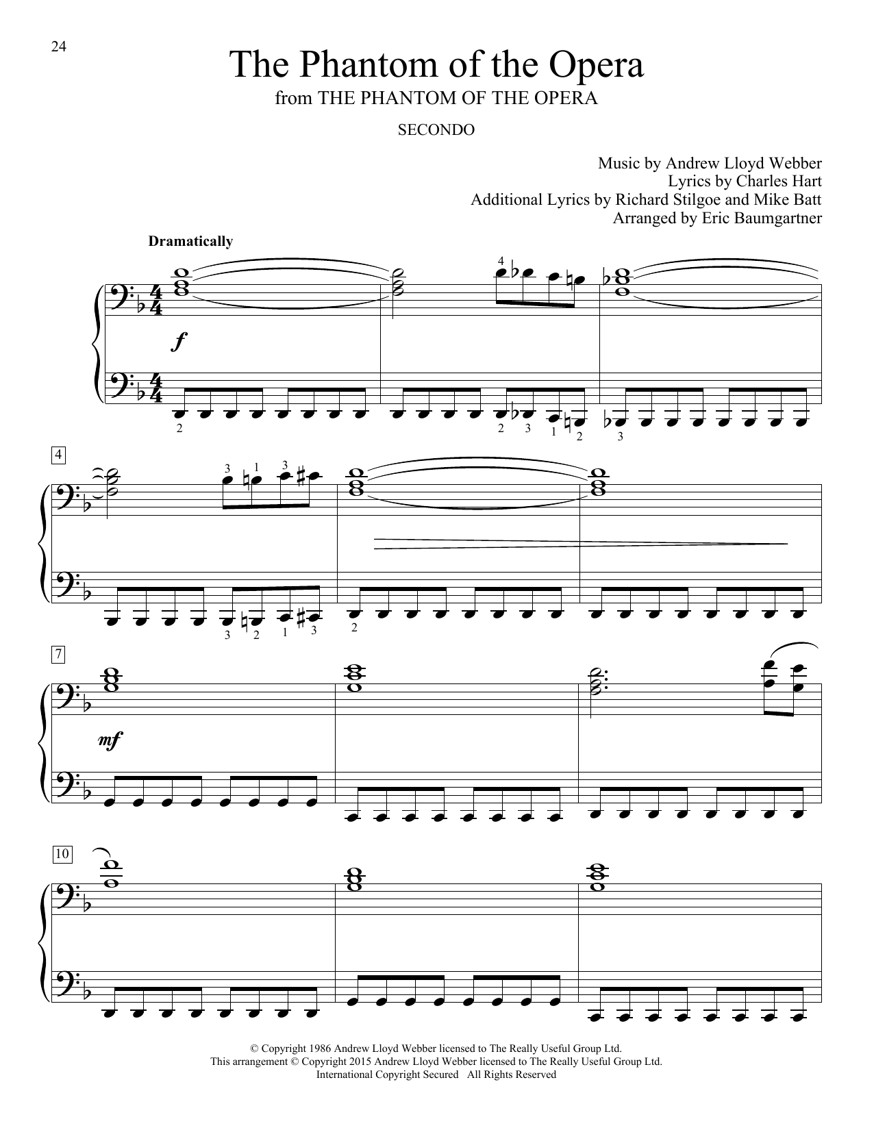 Download Eric Baumgartner The Phantom Of The Opera Sheet Music