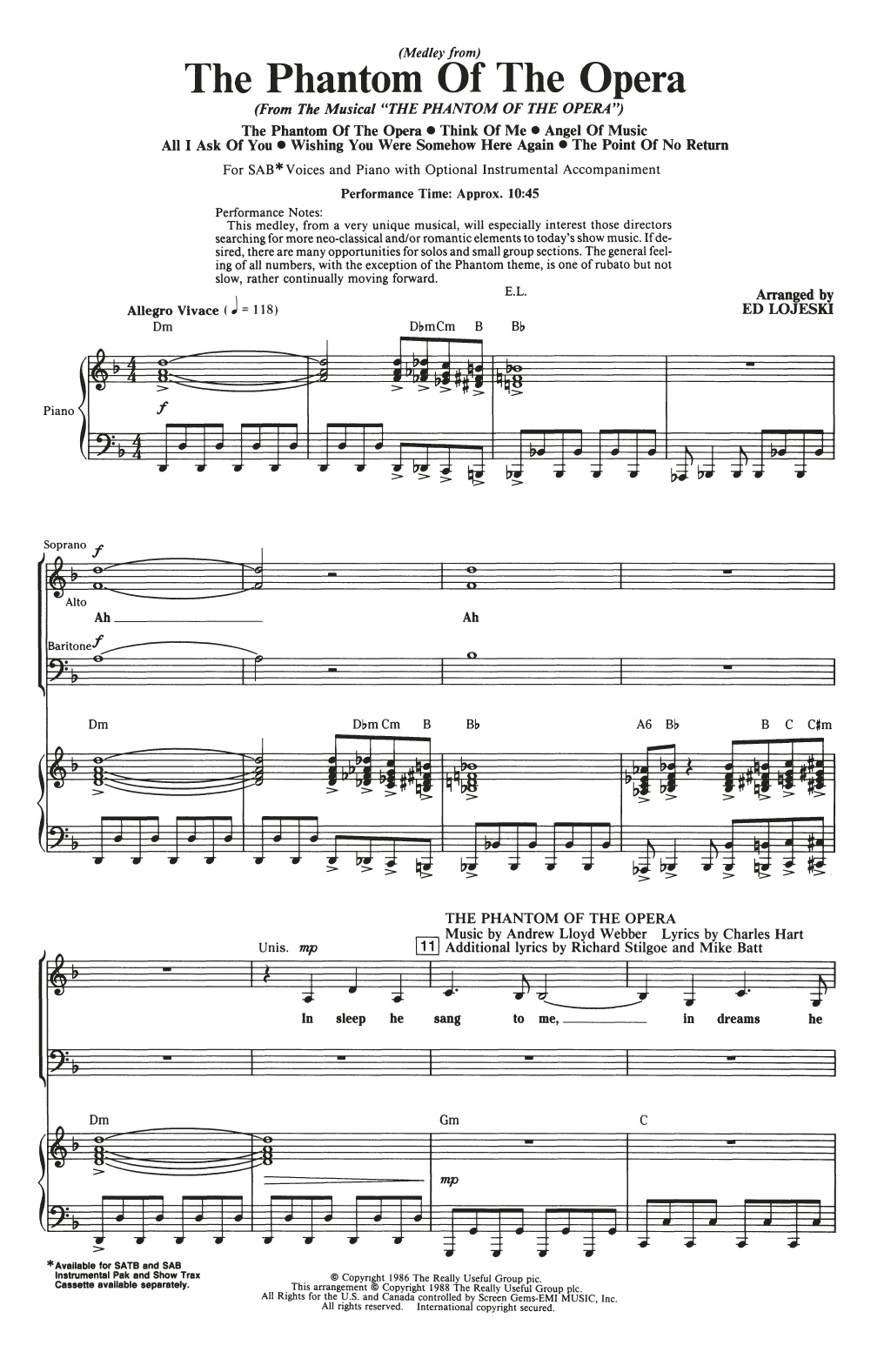 Download Andrew Lloyd Webber The Phantom Of The Opera (Medley) (arr. Sheet Music