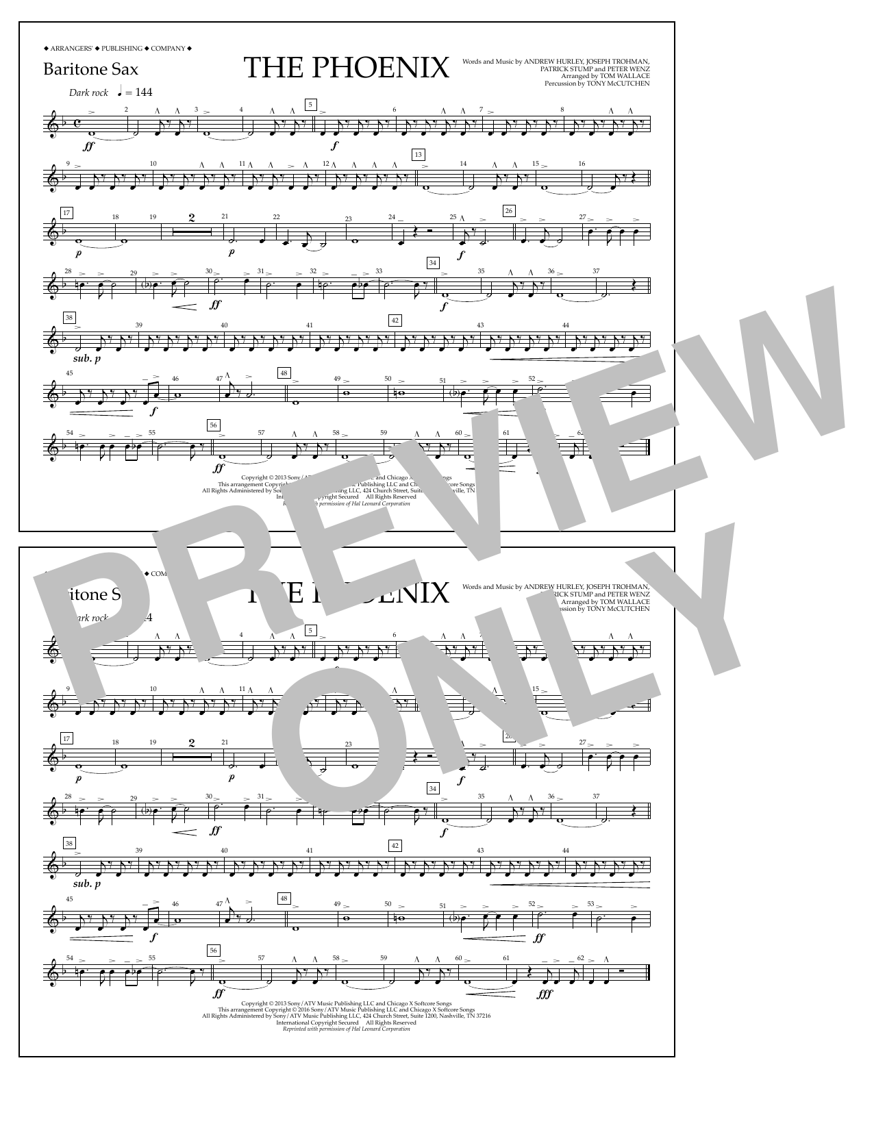 Download Tom Wallace The Phoenix - Baritone Sax Sheet Music