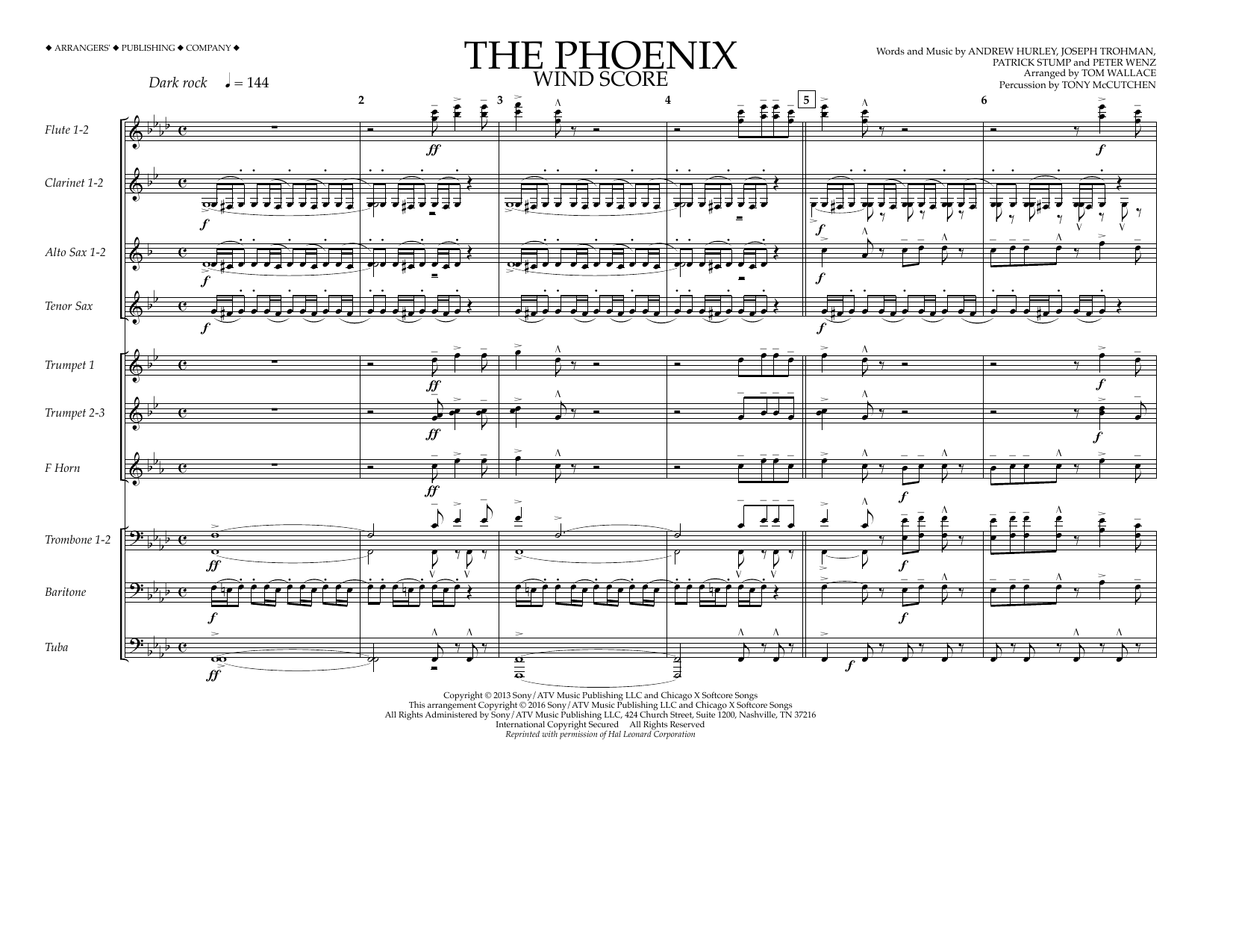 Download Tom Wallace The Phoenix - Wind Score Sheet Music