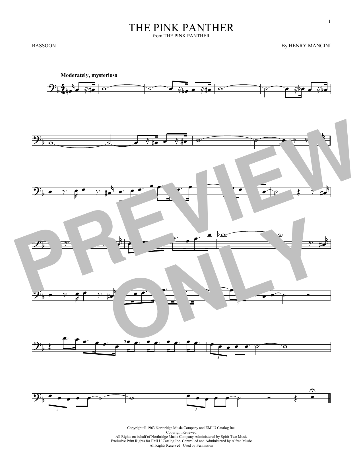 Download Henry Mancini The Pink Panther Sheet Music